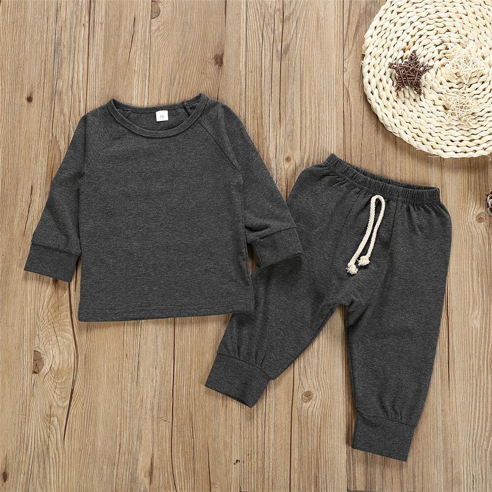 Baby Boys Solid Long Sleeve Tops & Pants Wholesale Boys Clothing Suppliers