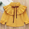 Girls Solid Ruffle Striped Blouse Boutique Kids Clothes Wholesale - PrettyKid