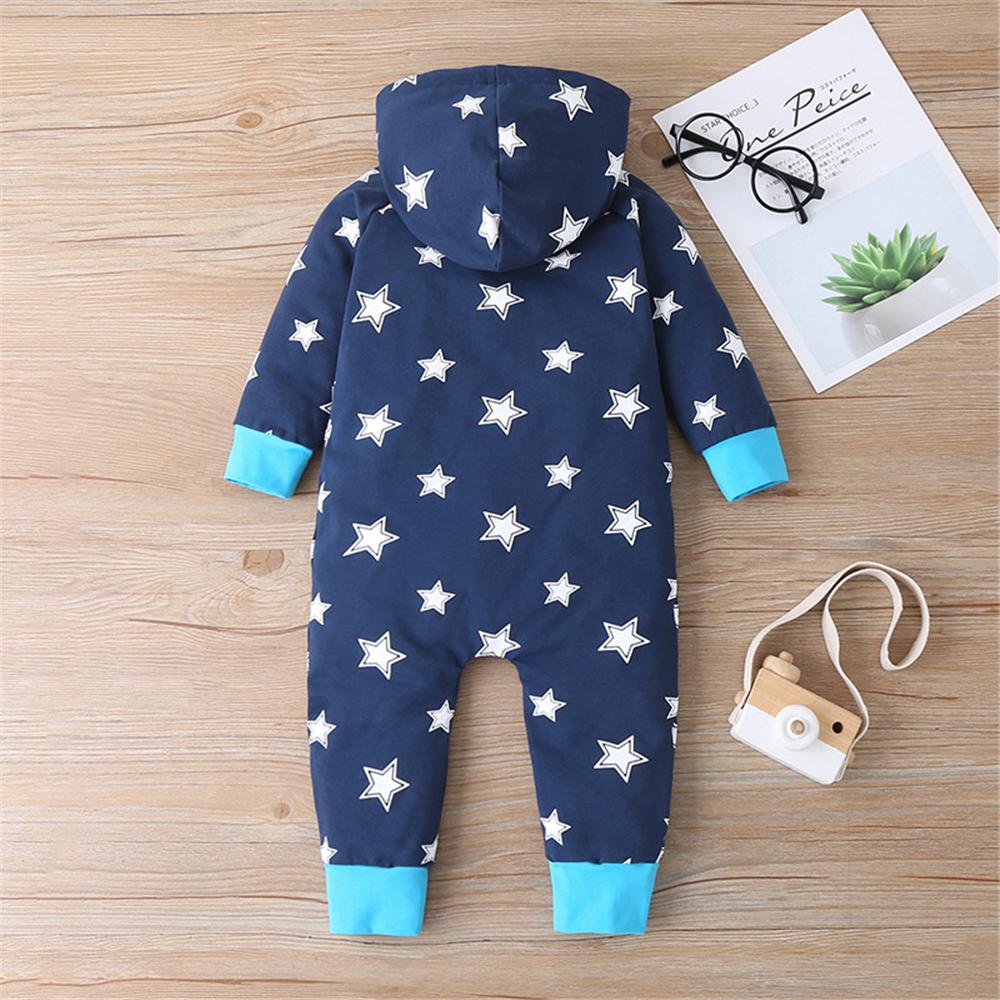 Baby Boys Star Hooded Long Sleeve Romper Buy Baby Clothes Wholesale