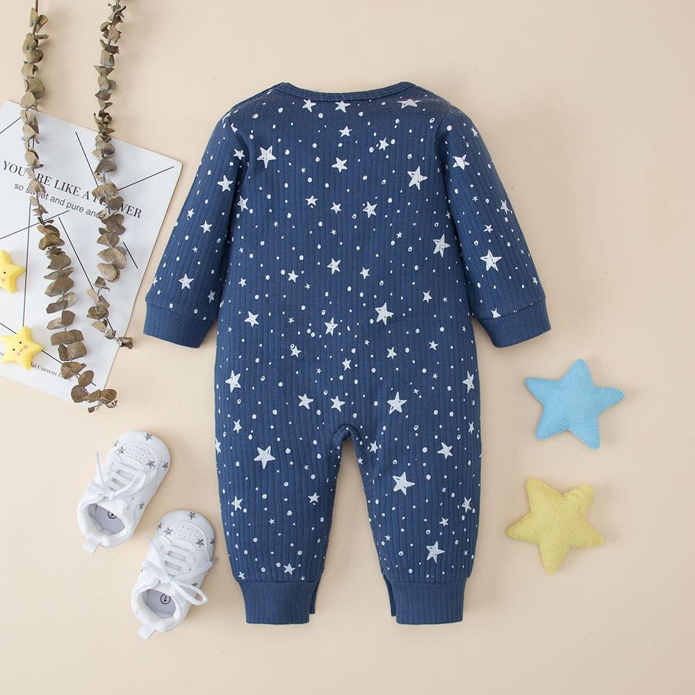 Baby Boys Star Moon Printed Long Sleeve Romper Baby Wholesale Suppliers