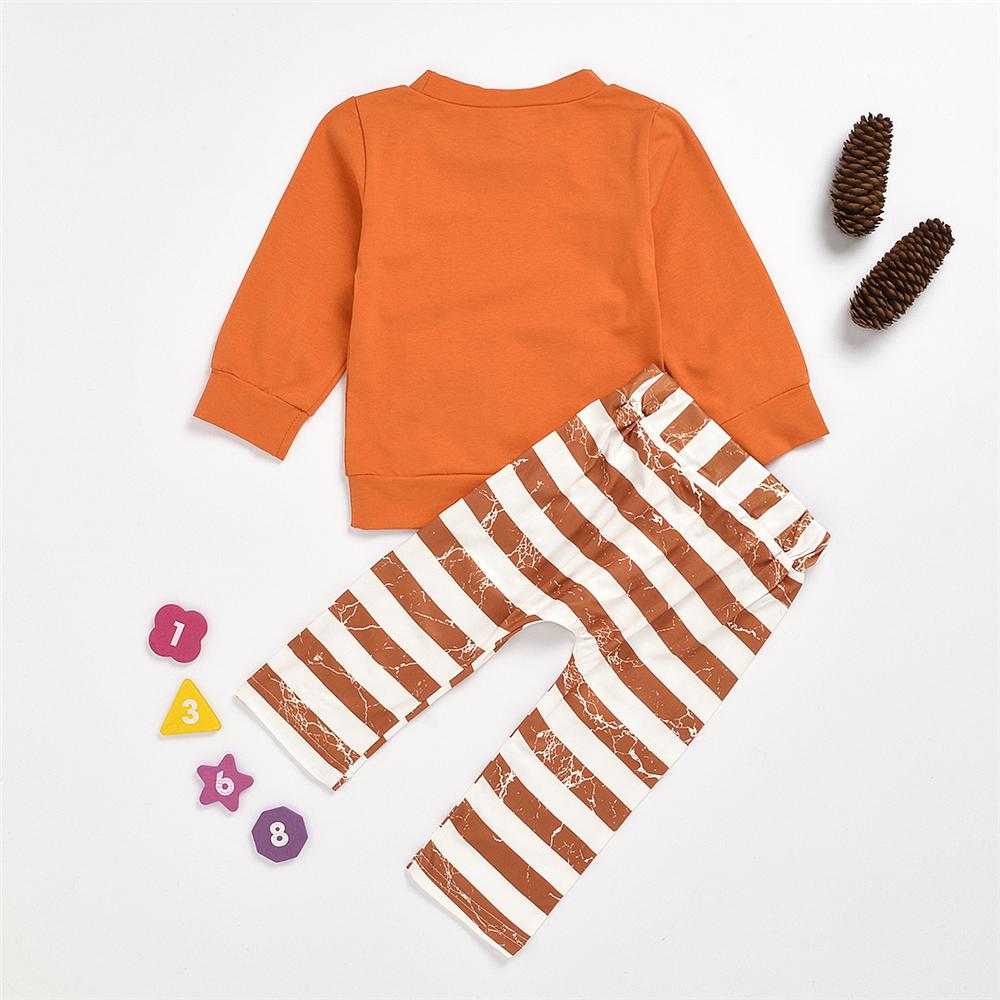 Baby Boys Stripe Letter Printed Pullover & Pants Wholesale Baby Cloths