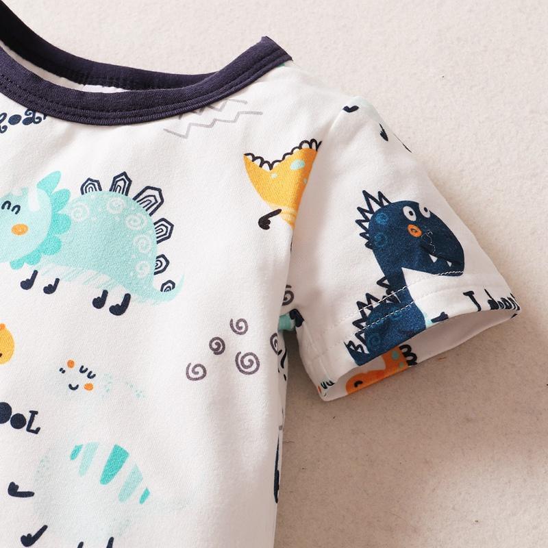 Baby Boy Cartoon Dinosaur Print Romper Children's Clothing