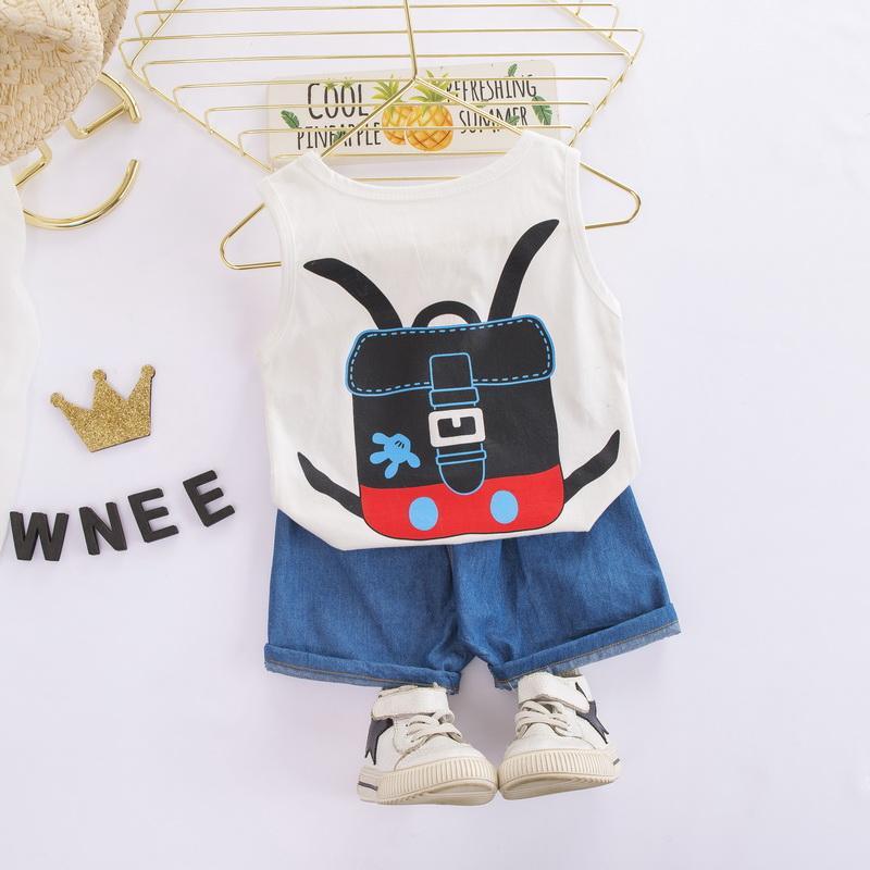 2-piece Cartoon Design Vest & Shorts for Children Boy