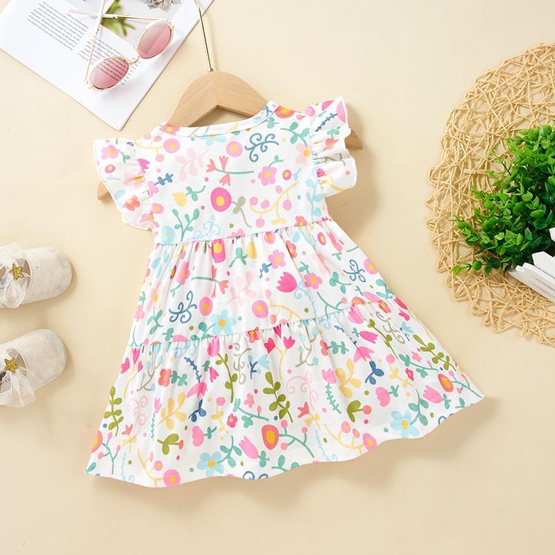 Baby Girl Ruffle Armhole Floral Dress