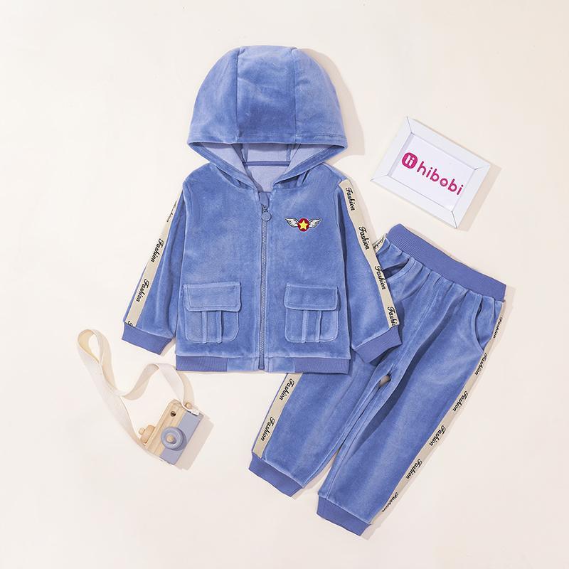 2-piece Velvet Hoodie & Pants for Children Boy