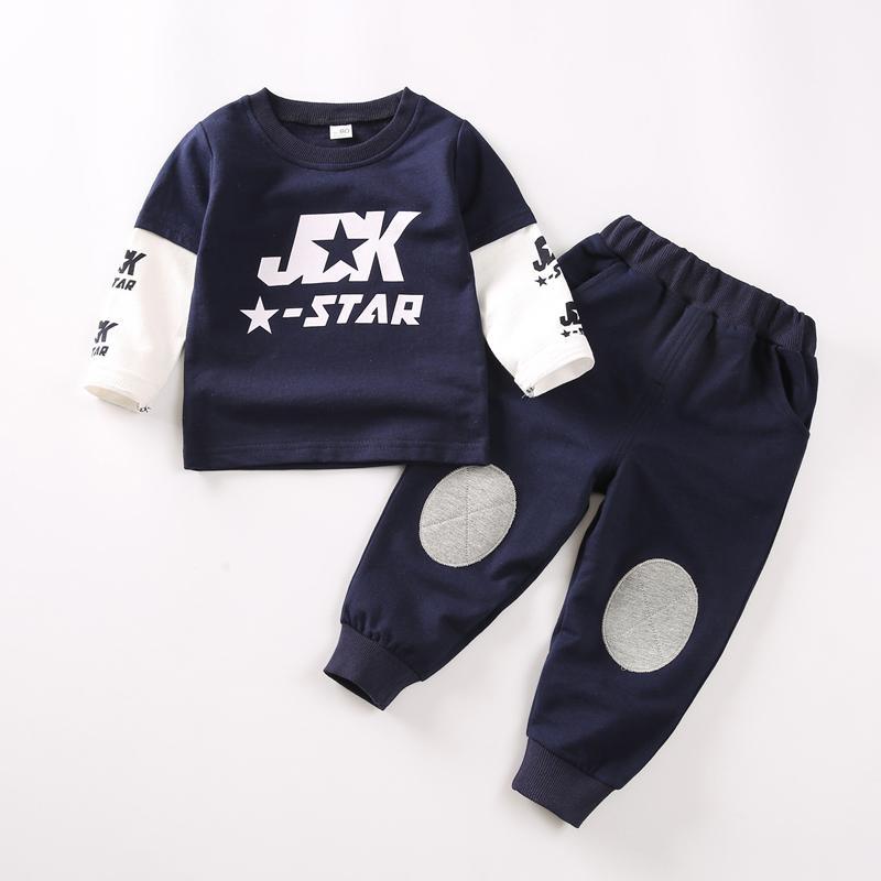 2-piece Letter Pattern Sweatshirts & Pants for Children Boy