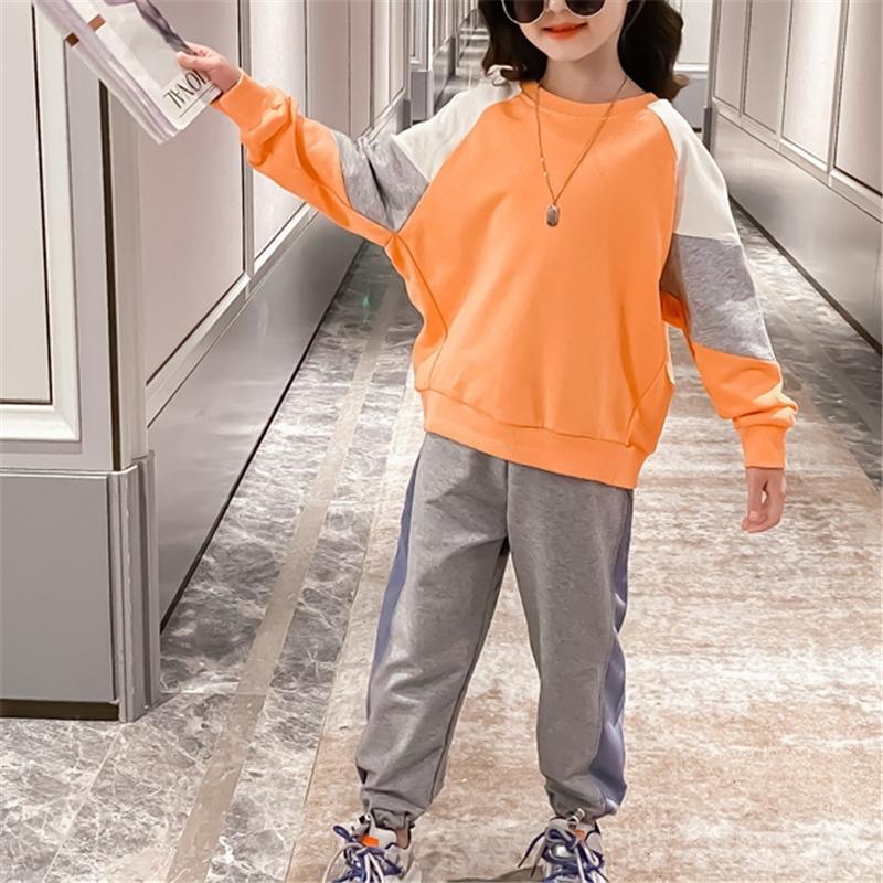 2-piece Color-block Sweatshirts & Pants for Girl