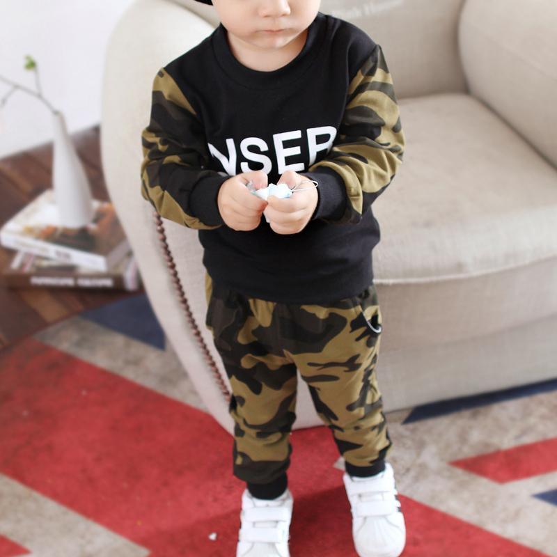 2-piece Camouflage Sweatshirts & Pants for Children Boy