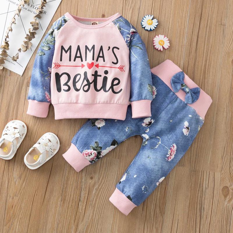 2-piece Long Sleeve T-shirt & Pants for Baby Girl