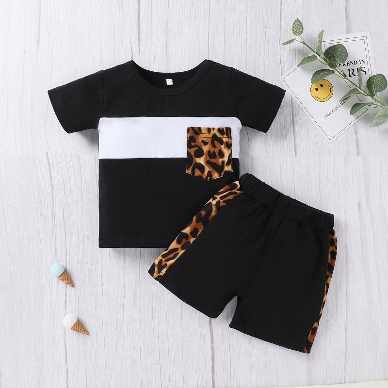 Baby Boy Leopard Stitching Suit