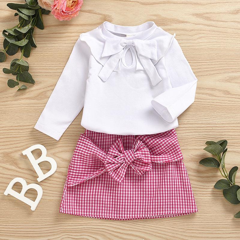 2-piece Bowknot Dress Set for Toddler Girl