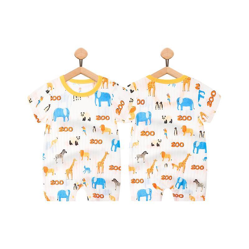 Baby Boy Cartoon Animal Print Romper