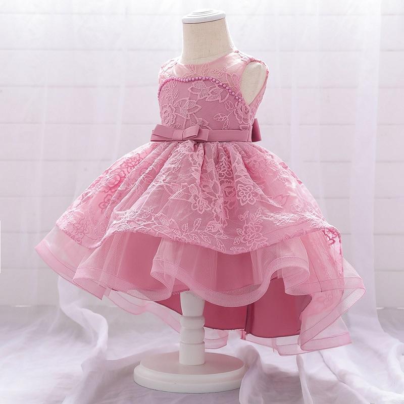 Baby Girl Lace Braided Sleeveless Layered Formal Dress