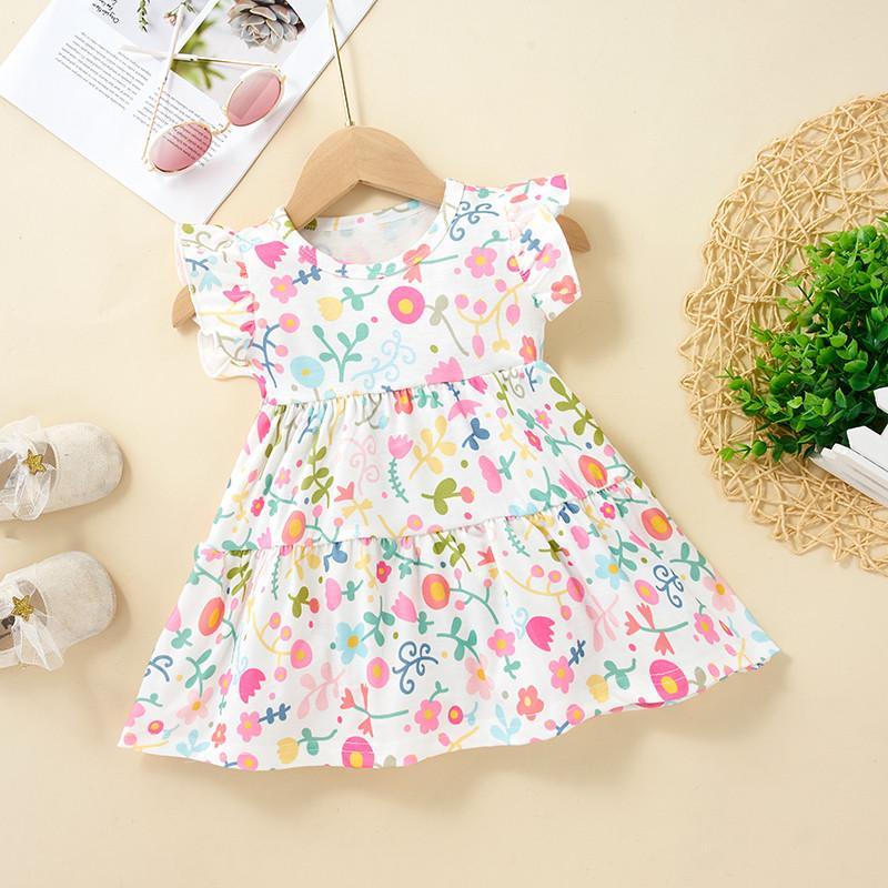 Baby Girl Ruffle Armhole Floral Dress