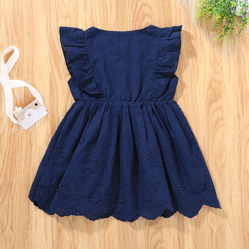 Baby Girl Summer Ruffle Sleeveless Knee Length Dress Children's Clothing