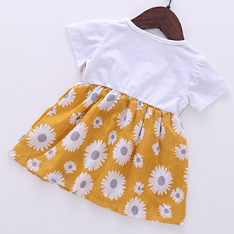 2-piece Daisy Printed Dress for Toddler Girl Wholesale children's clothing