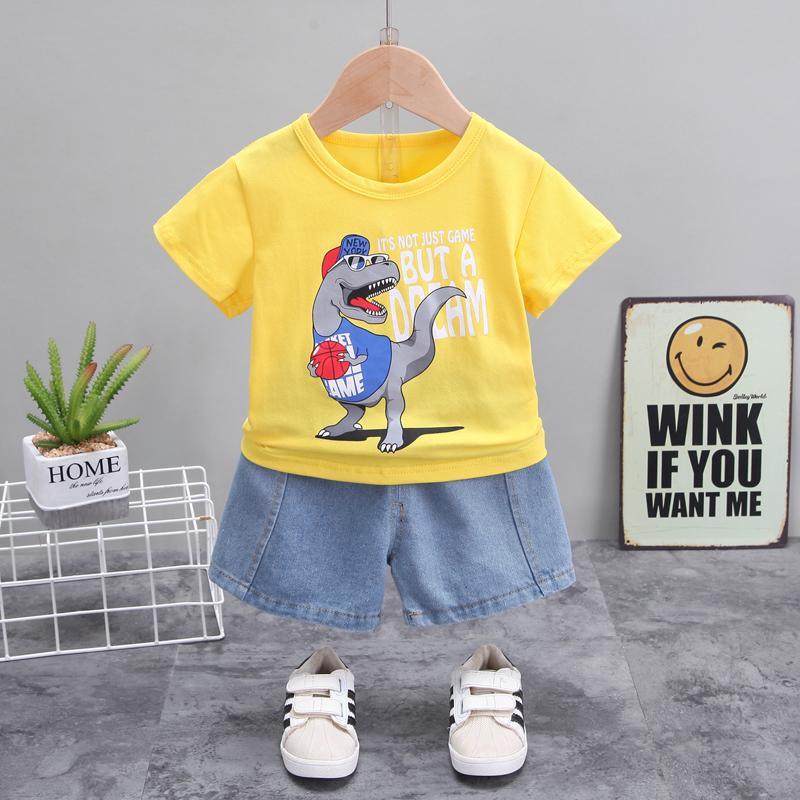 2-piece Dinosaur Pattern T-shirt & Shorts for Children Boy