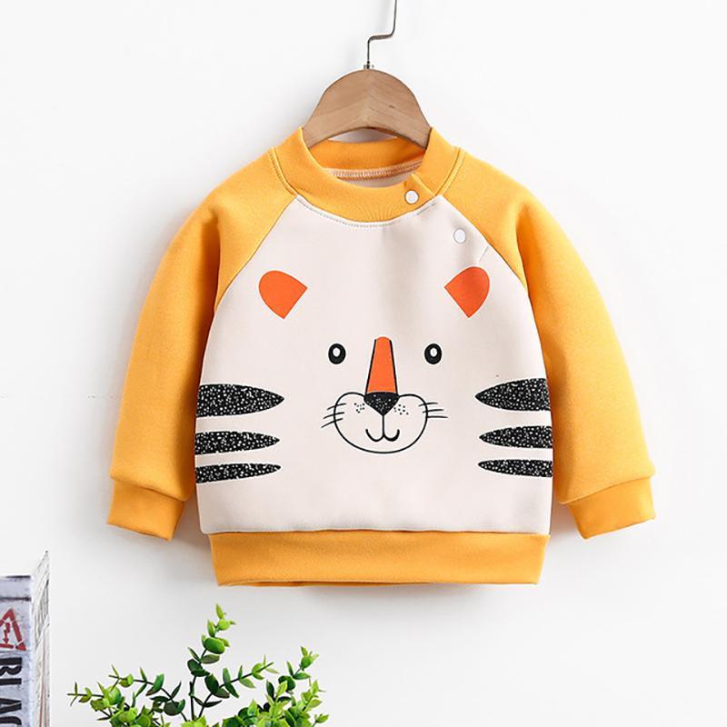 Animal Pattern Fleece-lined Sweatshirt for Toddler Girl