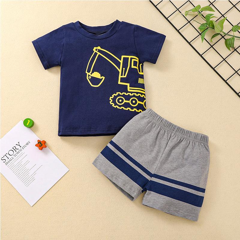 Baby Boy Vehicle Pattern Suit T-Shirt & shorts