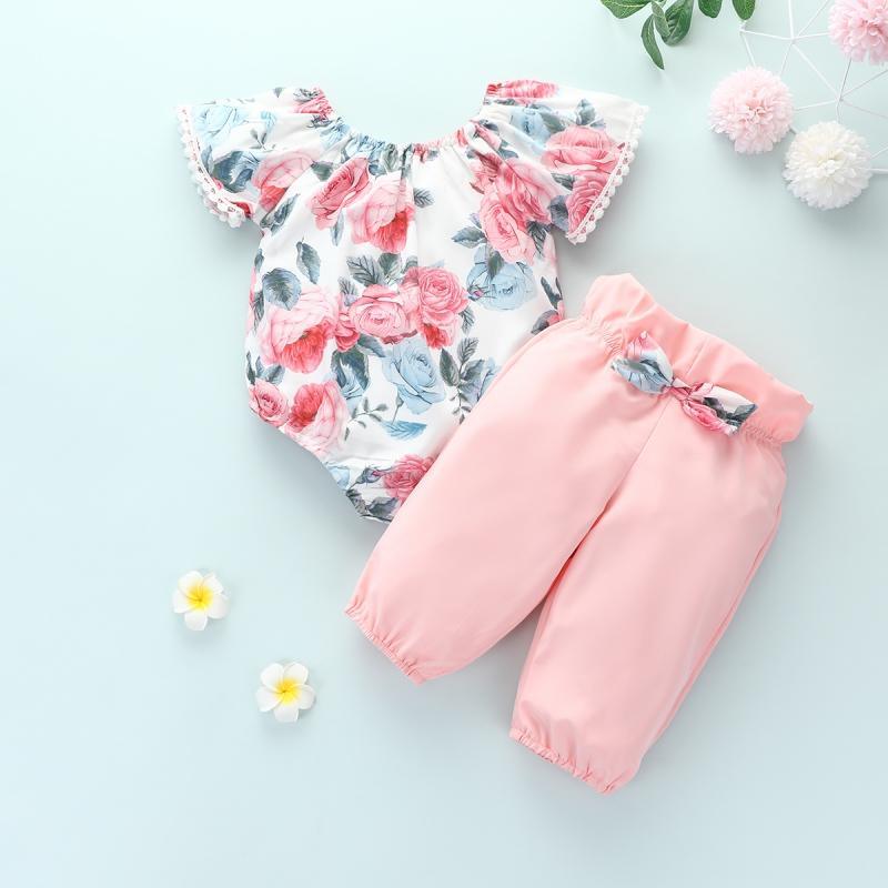 2-piece Ruffle Romper & Pants for Baby Girl