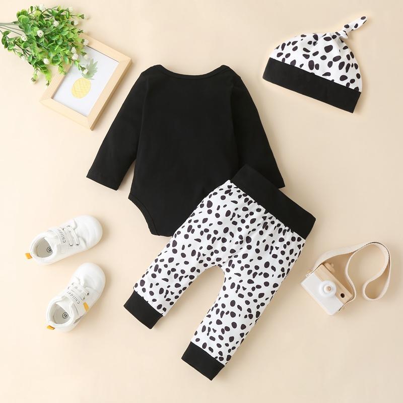 3-piece Romper & Leopard Hat & Leopard Pants for Baby