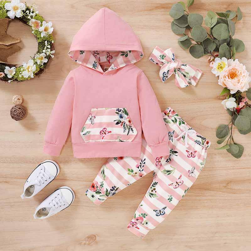 3-piece Headband & Sweatshirt & Pants for Baby Girl