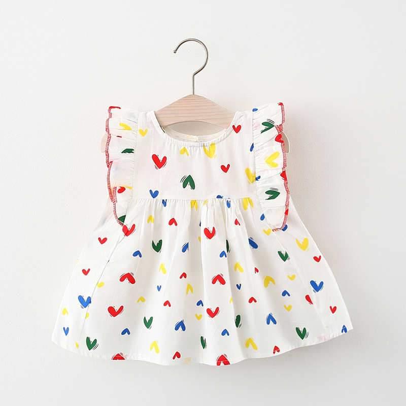 Baby Girl Heart-shaped Pattern Vest Dress Children's Clothing