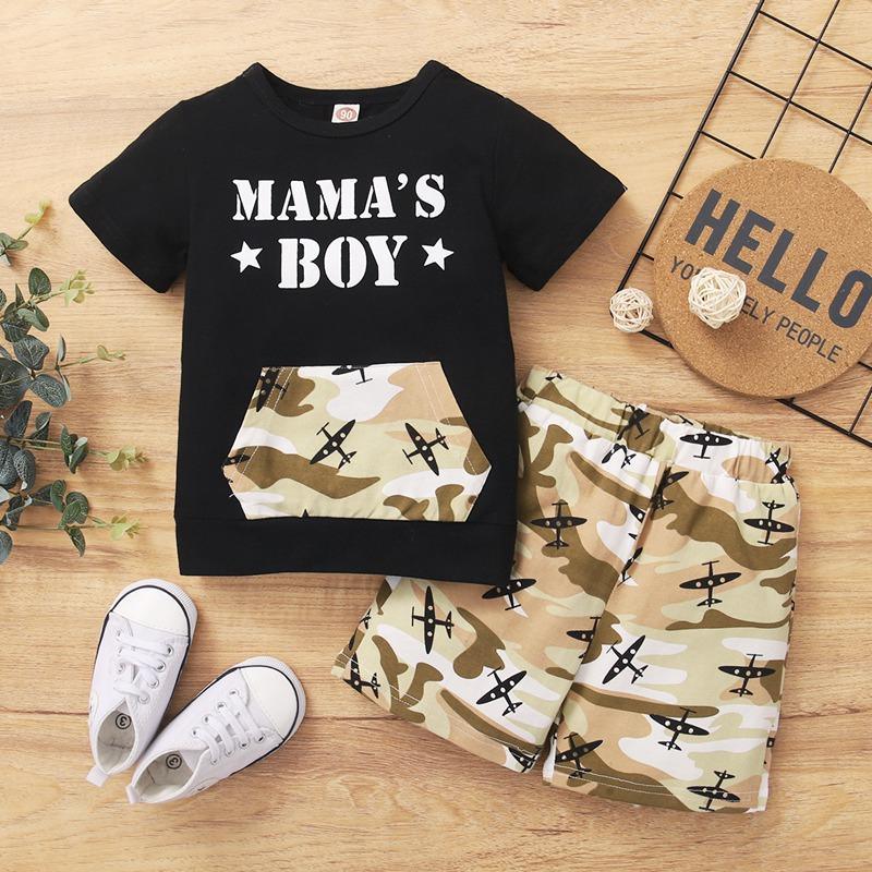 2-piece T-shirt & Camouflage Shorts for Children Boy