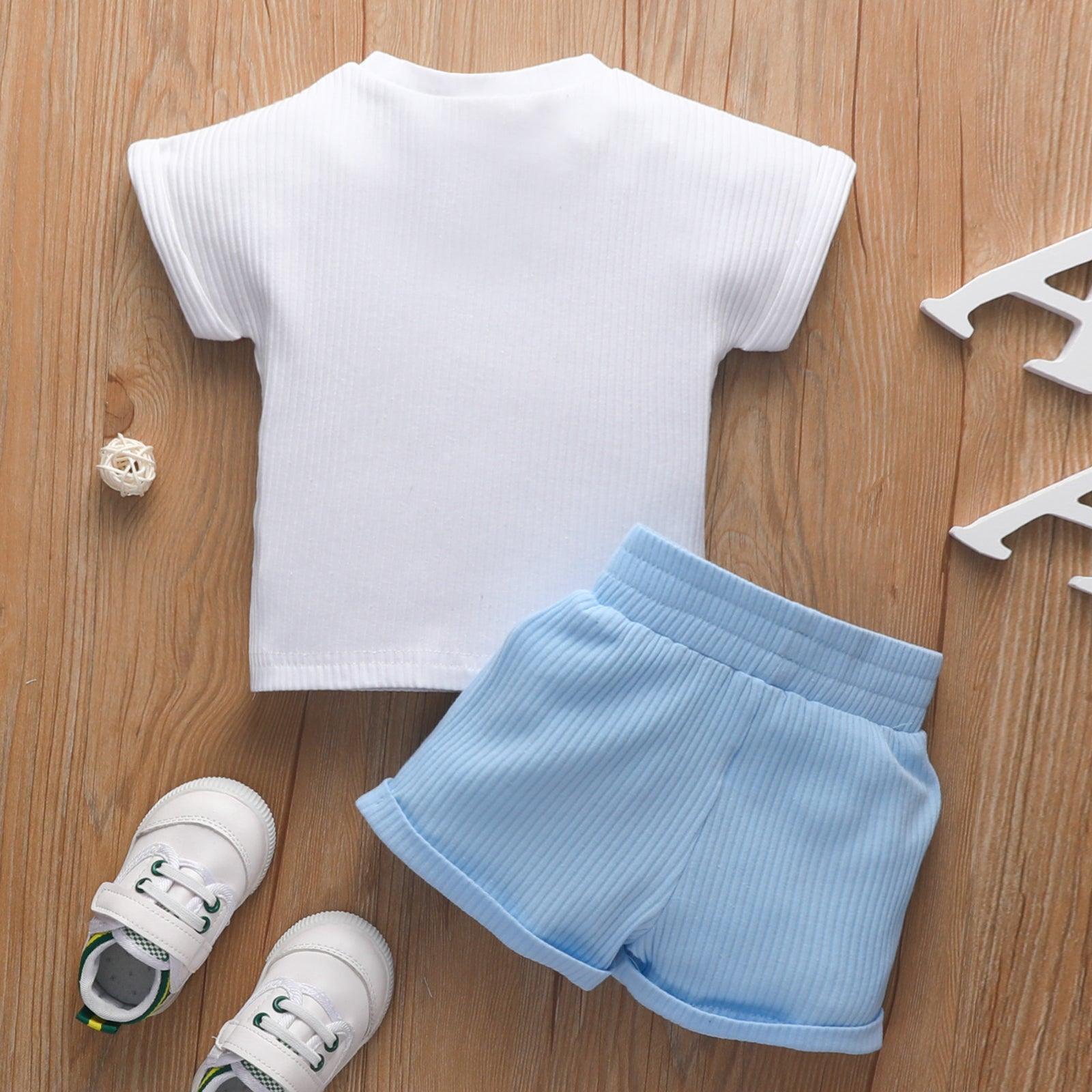 Baby Boy Rainbow Tee And Shorts Baby Clothes Set