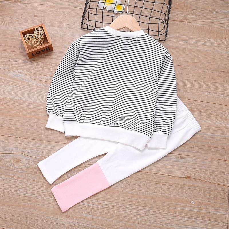 2-piece Color-block Sweatshirts & Pants for Toddler Girl