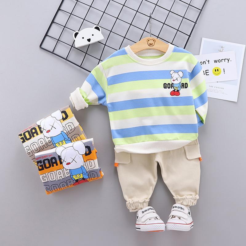 2-piece Bear Pattern Sweatshirts & Pants for Children Boy