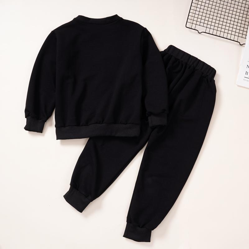 2-piece Letter Pattern Sweatshirts & Pants for Boy