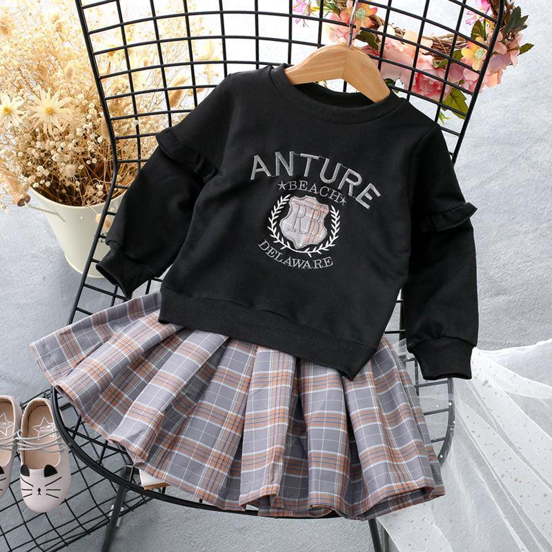 2-piece Sweatshirt & Plaid Skirt  for Toddler Girl