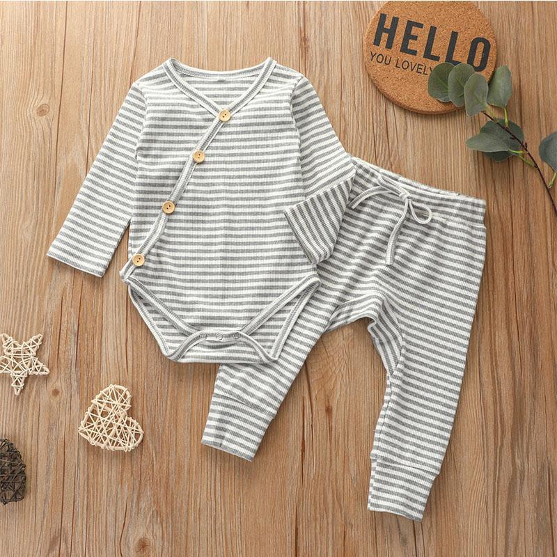 2-piece Striped Tops & Pants for Baby