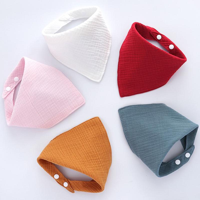 5pcs Solid Color Cotton Bibs