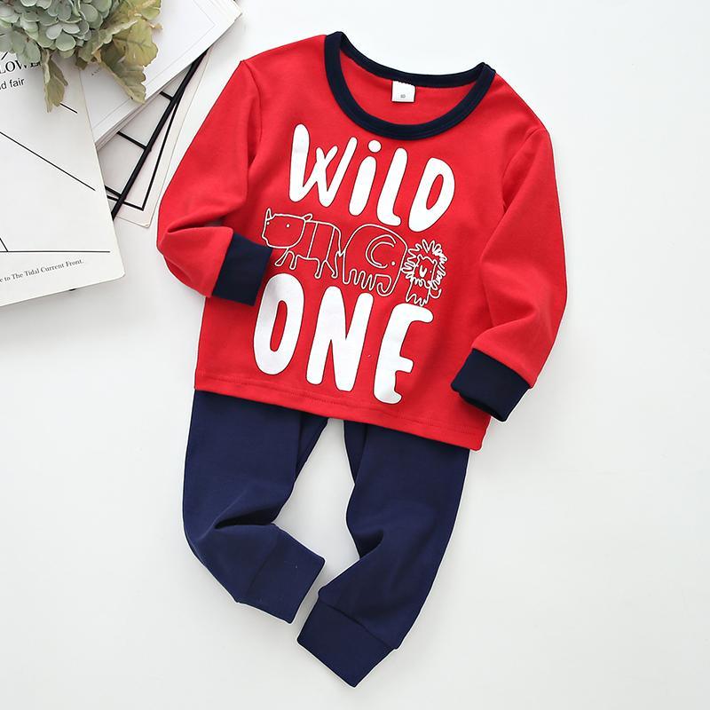 2-piece Letter Pattern Sweatshirts & Pants for Children Boy