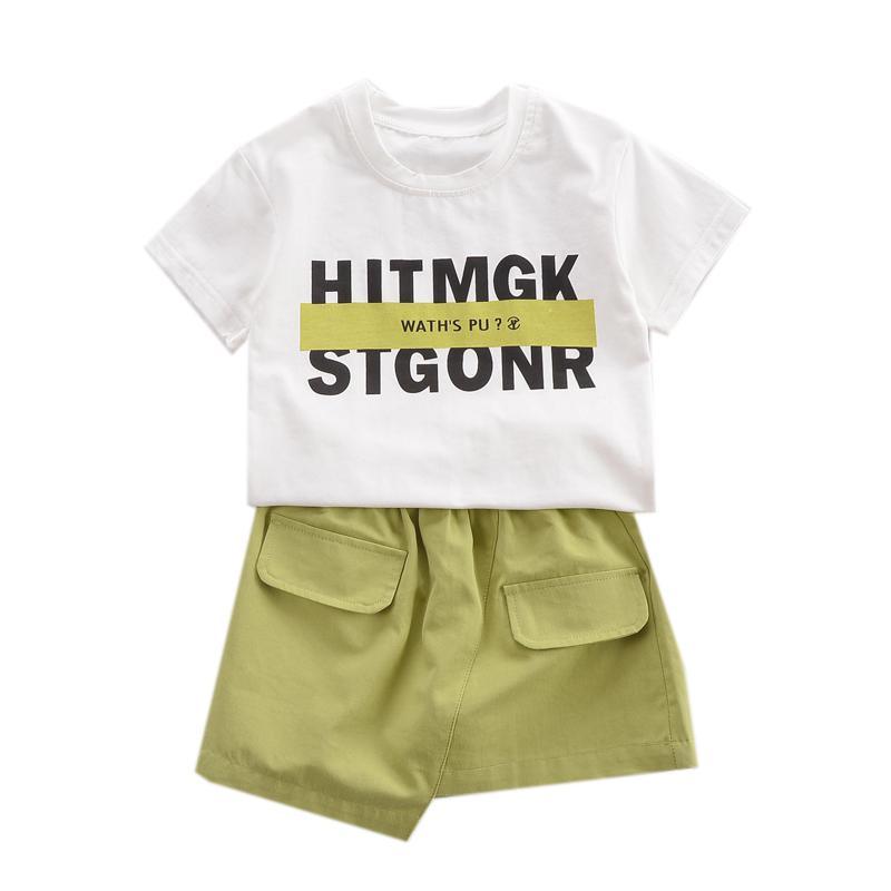 2-piece Letter Pattern T-shirt & Short Skirt for Toddler Girl