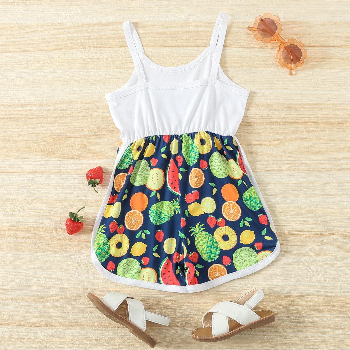 9months-3years Toddler Girl Jumpsuits Children's Clothing Summer Jumpsuit Children's Baby Fruit Jumpsuit