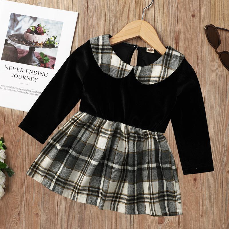 Baby Girl Long Sleeved Plaid Dress