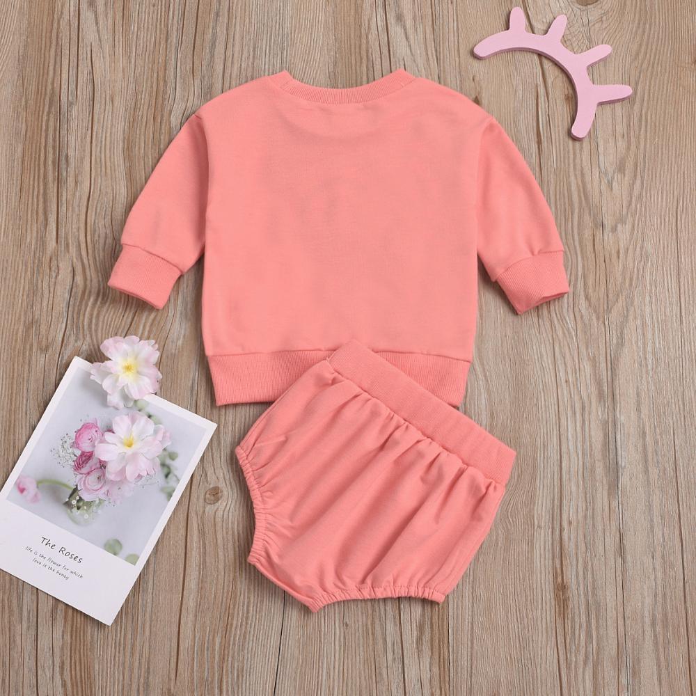 Baby Girls Casual Long Sleeve Rainbow Top & Short Baby Clothes Suppliers