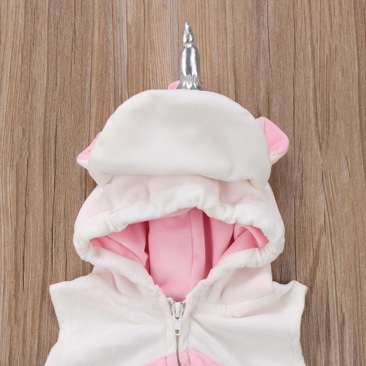 2021 Spring Unicorn Baby Girls Fleece Romper Jumpsuit Supplier