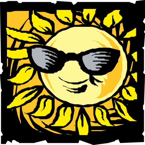 sun with shades sunglasses