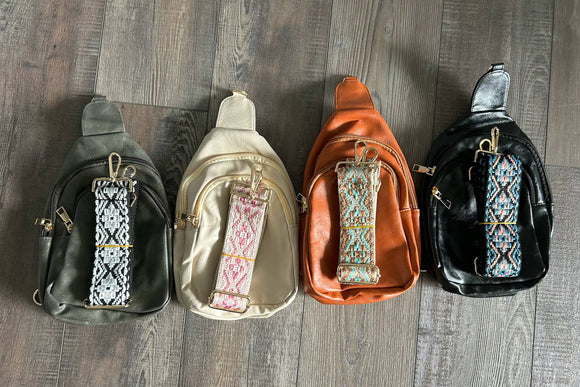 Vegan Leather Sling Crossbody Bag with Detachable Strap – WestJet Store
