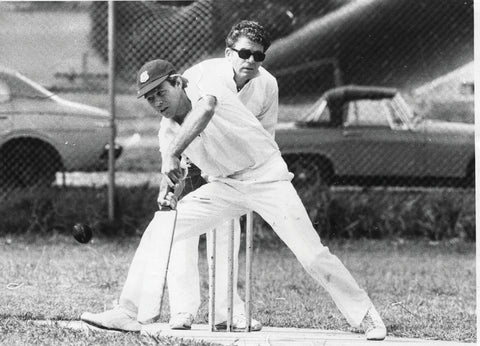 Blind cricket player, Glen Siddons, batting in his youth