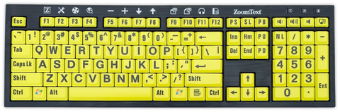 black on yellow large print keyboard