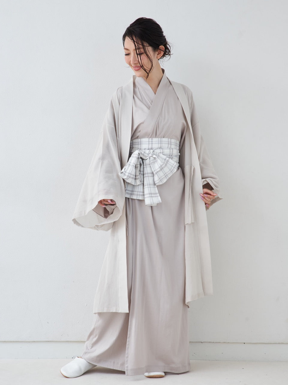 羽織ガウン・プレミアム（ウール）-ブラック- Haori Gown Premium(Wool