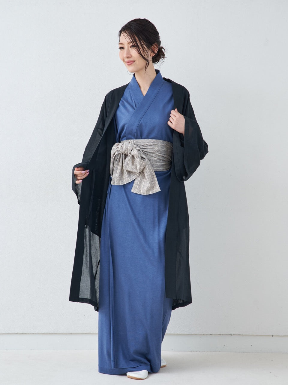 浴衣ルームウェア・プレミアム-グレー- Yukata Roomwear Premium-Grey