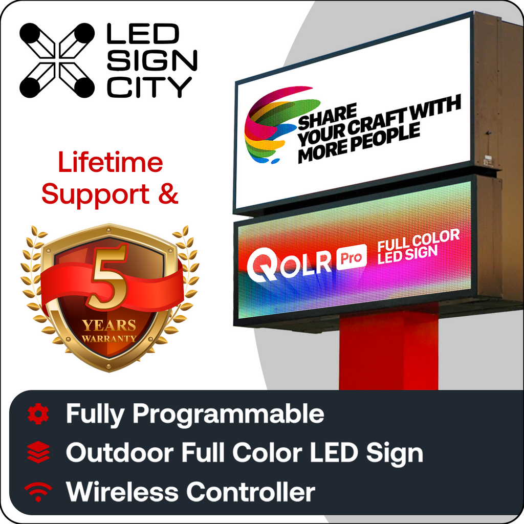 Qolr Pro Double Sided Outdoor Programmable Led Sign High Resolution