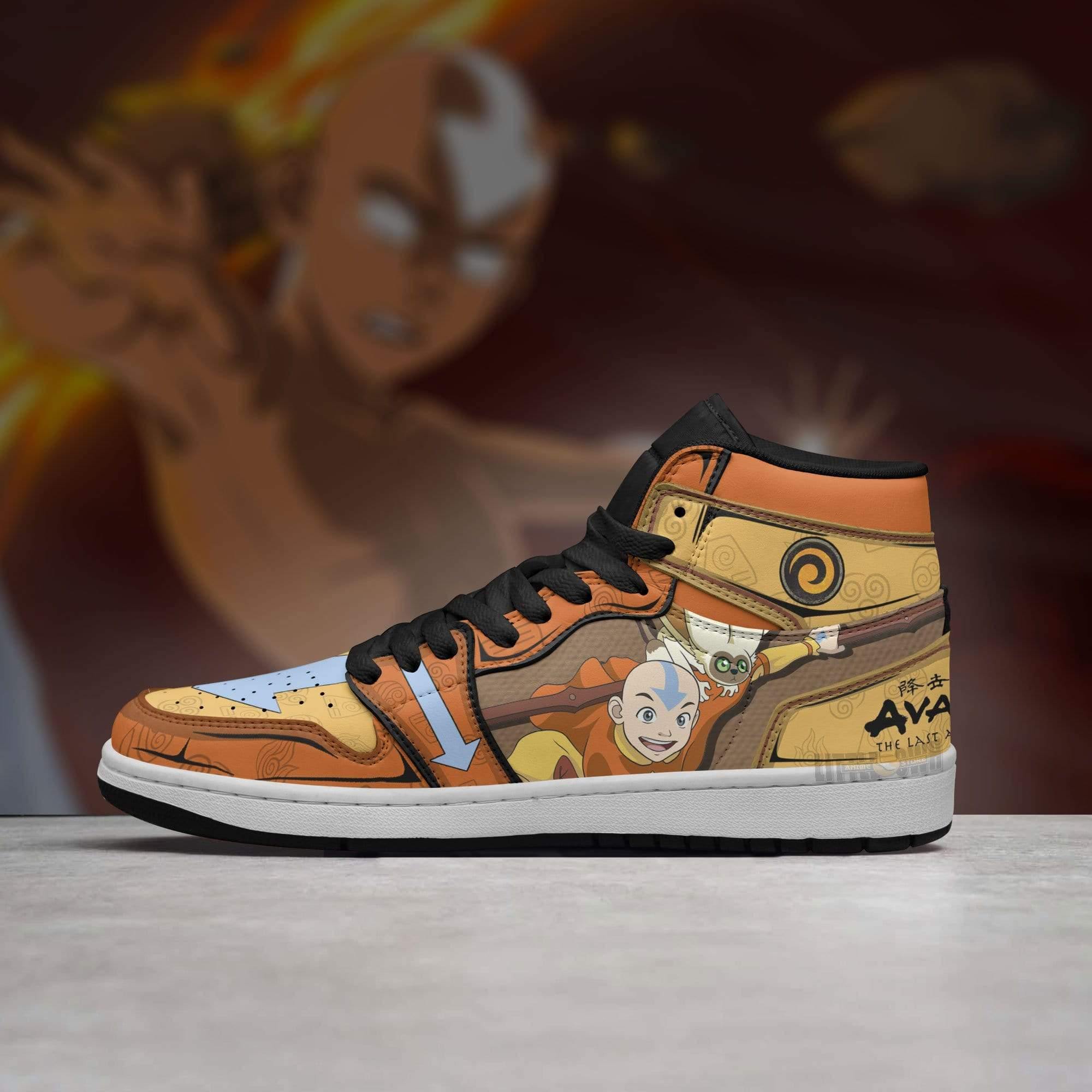 Aang Jordan Sneakers Custom Avatar: The Last Airbender Anime Shoes ...