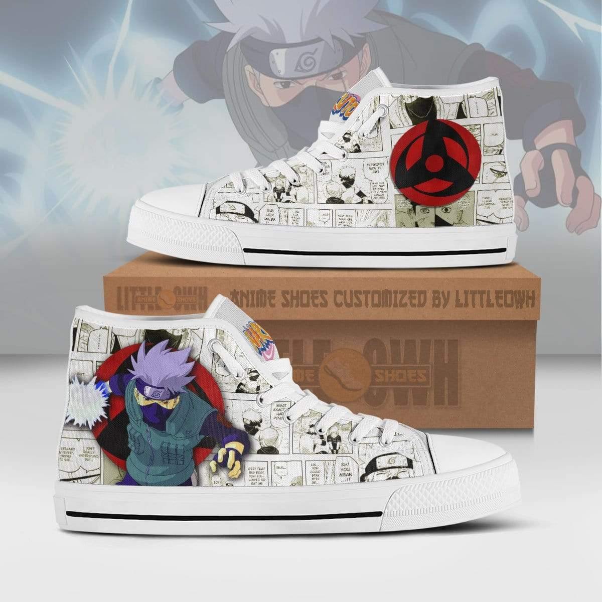 Kakashi Shoes Naruto High Tops Custom Anime Canvas Sneakers – Littleowh